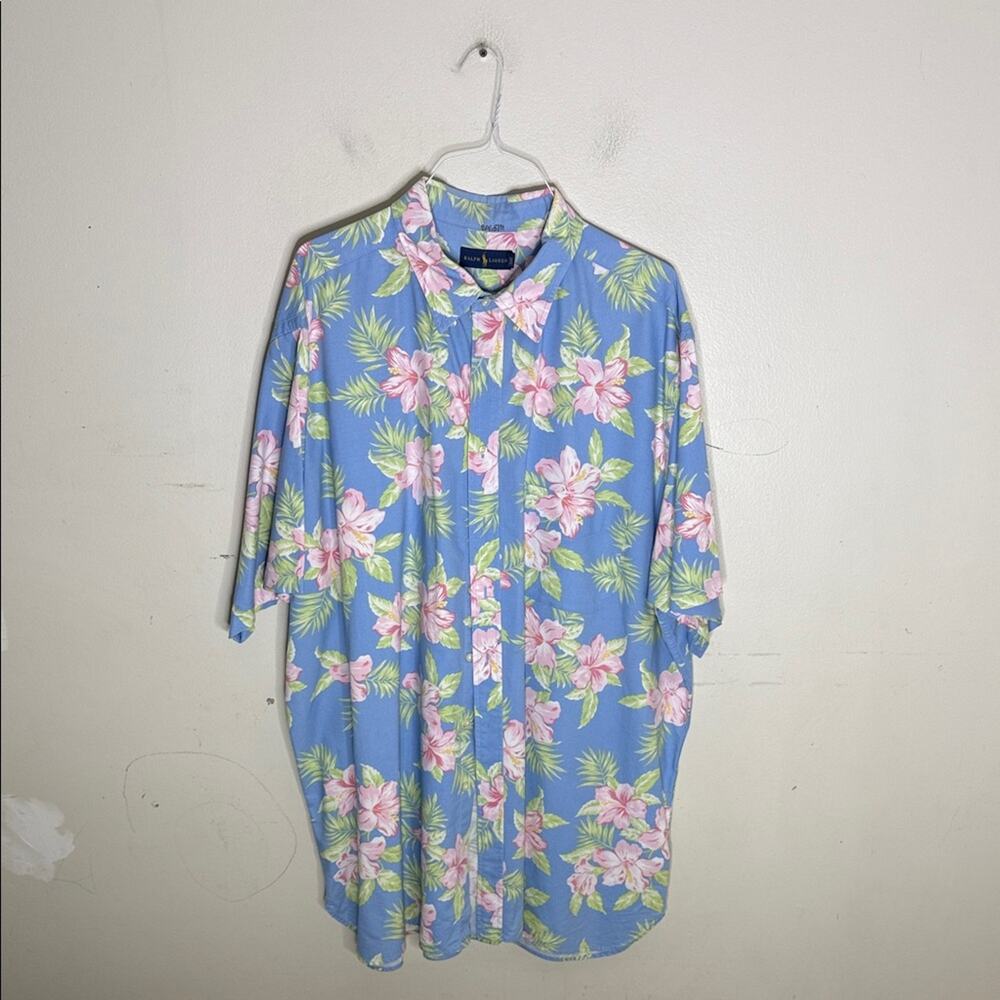 Ralph Lauren Blue Floral Casual Shirt Size 3XLT